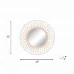 Wicker 35" Daisy Mirror, Natural