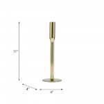 Metal, 11"h Taper Candle Holder, Gold