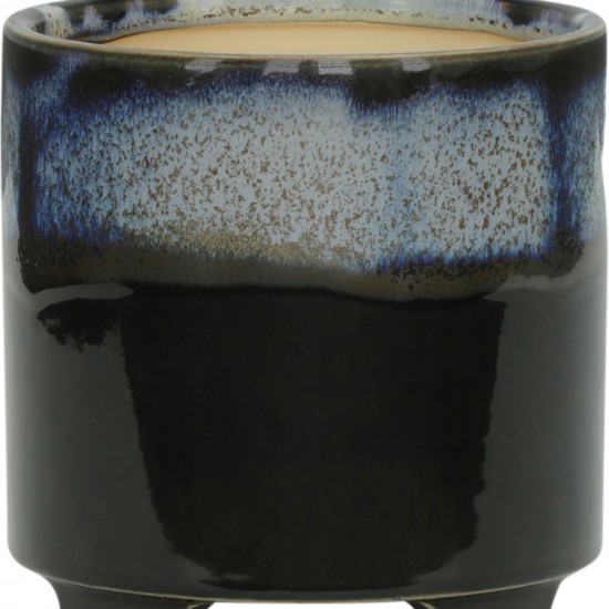 S/2 Ceramic 6/8" Footed Planter, Blue