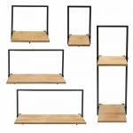 S/5 Wood/metal Wall Shelves