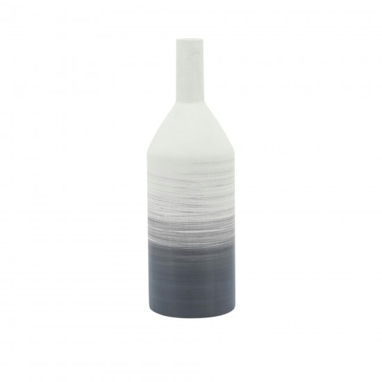 Cer, 18"h Matte 2 Tone Bottle Vase, Gray