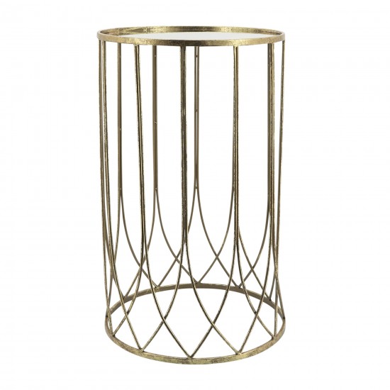 Metal, S/2 22/26"h Side Tables, Gold