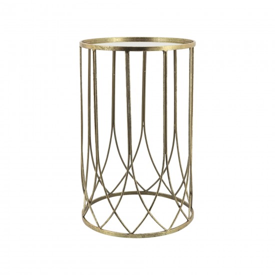 Metal, S/2 22/26"h Side Tables, Gold