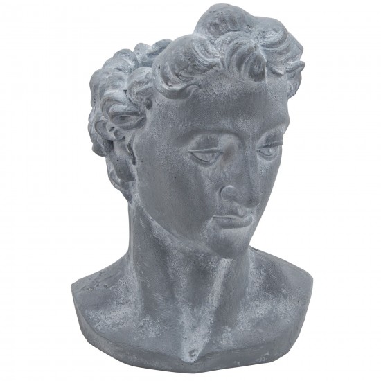 Resin, 21"h Apollo Bust, Gray