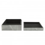 Resin S/2 Ridged Boxes, White