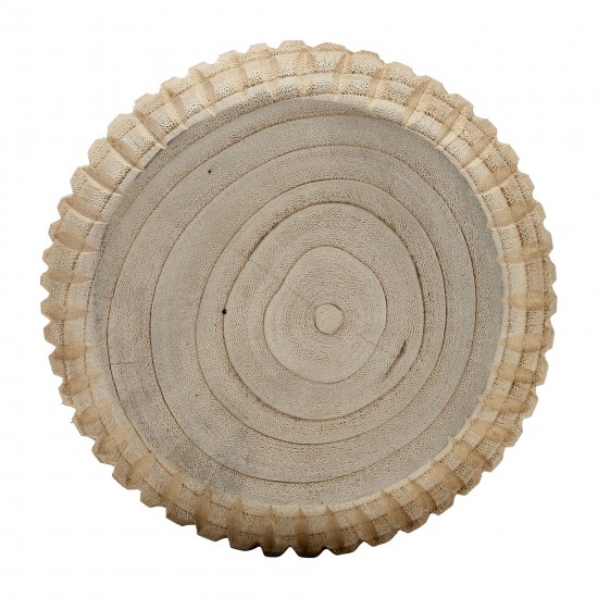 Wood, 8" Ridged Bowl, Natural