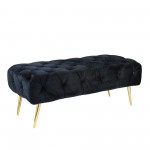 Tufted 40" Bench, Black, Kd