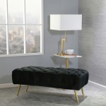 Tufted 40" Bench, Black, Kd