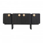 Wood, 70"l Modern Sideboard, Black