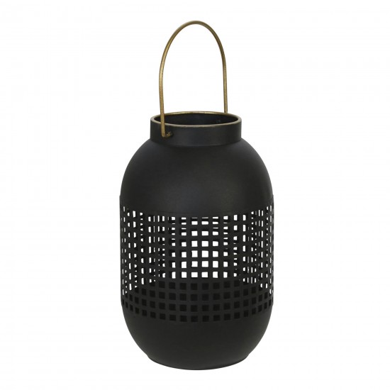 Metal 11" Cage Hurricane Lantern, Black