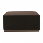 40x18 Upholstered Square Ottoman, Brown