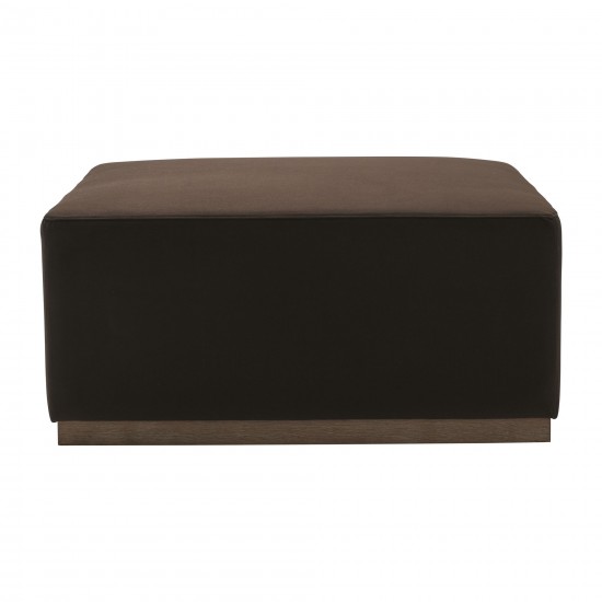 40x18 Upholstered Square Ottoman, Brown