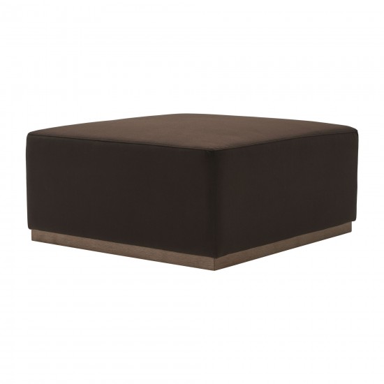 40x18 Upholstered Square Ottoman, Brown