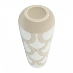 Cer, 15"h Aztec Vase, White