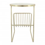 Metal, 26"h Mirrored Side Table/rack, Gold