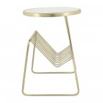 Metal, 26"h Mirrored Side Table/rack, Gold