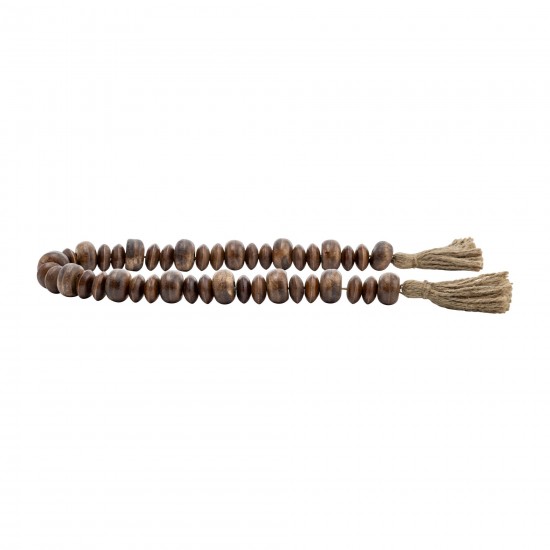 Wood, 26" Flat Beads Garland, Natural