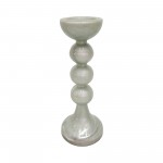 Glass,18"h,bubbly Candle Holder,white
