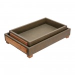 S/2 Wood 16/18" Tray W/ Legs, Green