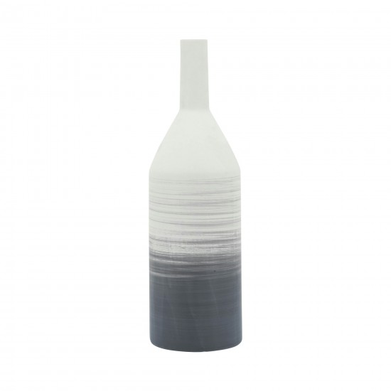 Cer, 20"h Matte 2 Tone Bottle Vase, Gray