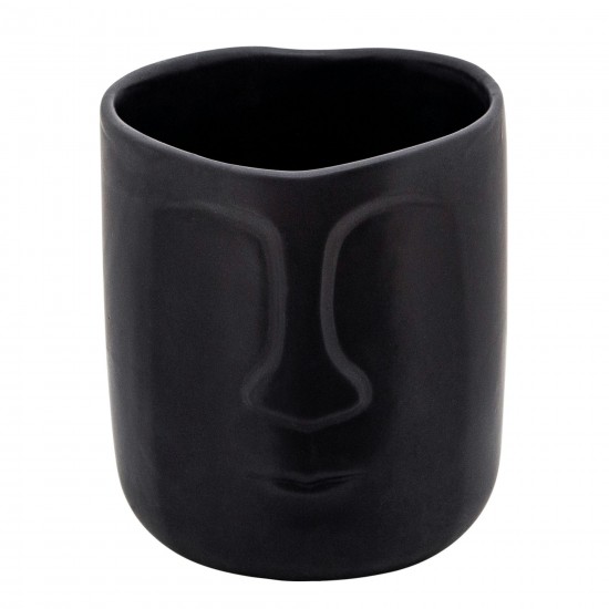 6" Face Vase, Black