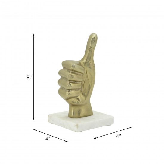 8" Metal Thumbs Up, Gold