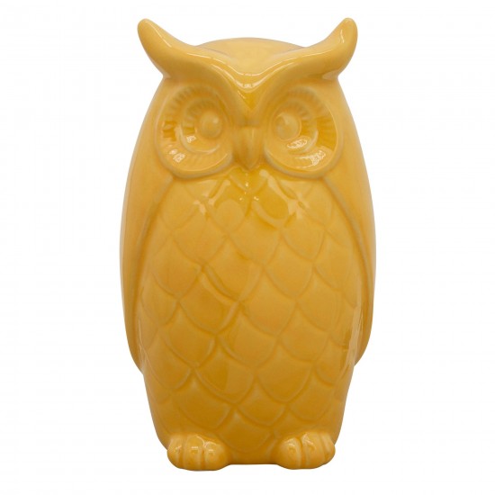 10" Owl Decor, Yellow