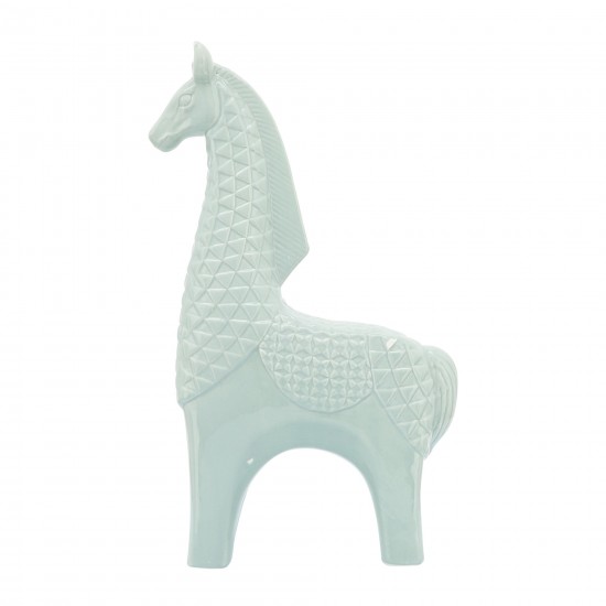 Porcelain, 17" Llama, Green