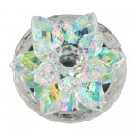 Glass Trinket Box Clear W/rainbow