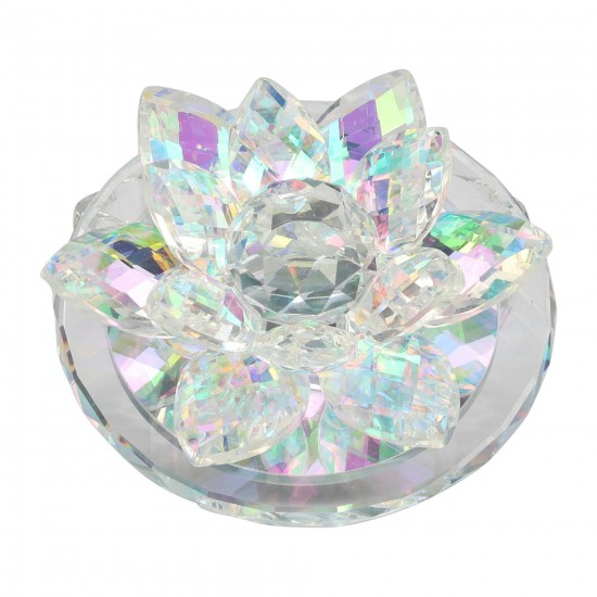 Glass Trinket Box Clear W/rainbow