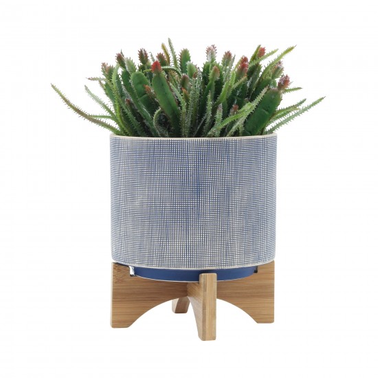 S/2 5/8" Mesh Planter W/ Stand, Blue
