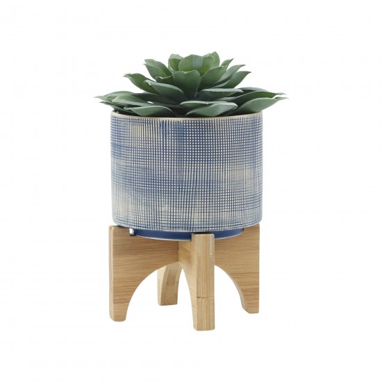 S/2 5/8" Mesh Planter W/ Stand, Blue