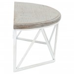 Wood/metal 12"l Demilune Wall Shelf, Wht/gry