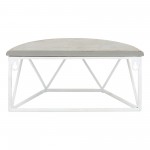 Wood/metal 12"l Demilune Wall Shelf, Wht/gry