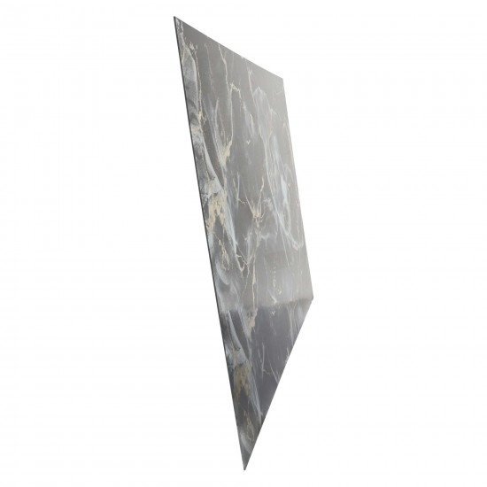63x43 Abstract Metallic Tempered Glass Art, Multi