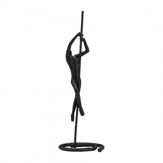 Metal,24"h,climbing Man Sculpture,black