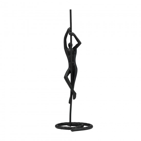 Metal,24"h,climbing Man Sculpture,black