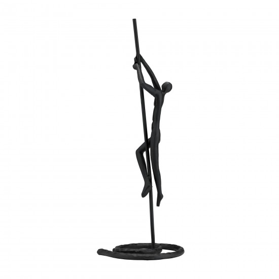 Metal,24"h,climbing Man Sculpture,black