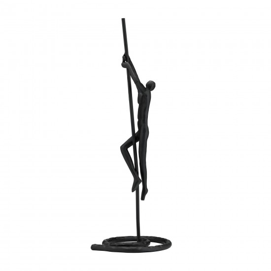 Metal,24"h,climbing Man Sculpture,black