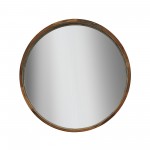 39" Round Mirror, Brown