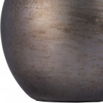 Glass,10",oval Hurricane,charred Coal/gold