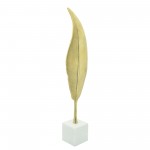 Metal, 28"h Leaf On Stand, Gold