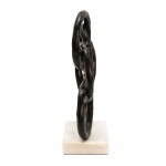 13" Metal Rings On Marble Base, Black