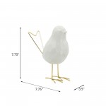 8"h Bird Statuette, White