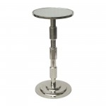 Metal, 10"dx21"h Side Table W/ Mirror Top, Silver