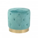 Tufted 18" Ottoman, Teal