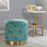 Tufted 18" Ottoman, Teal