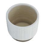 S/2 Mesh Metallic Planters 6/8", White