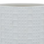 S/2 Mesh Metallic Planters 6/8", White