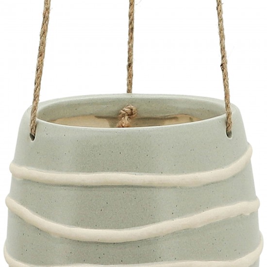 Ceramic 6" Hanging Planter, Green